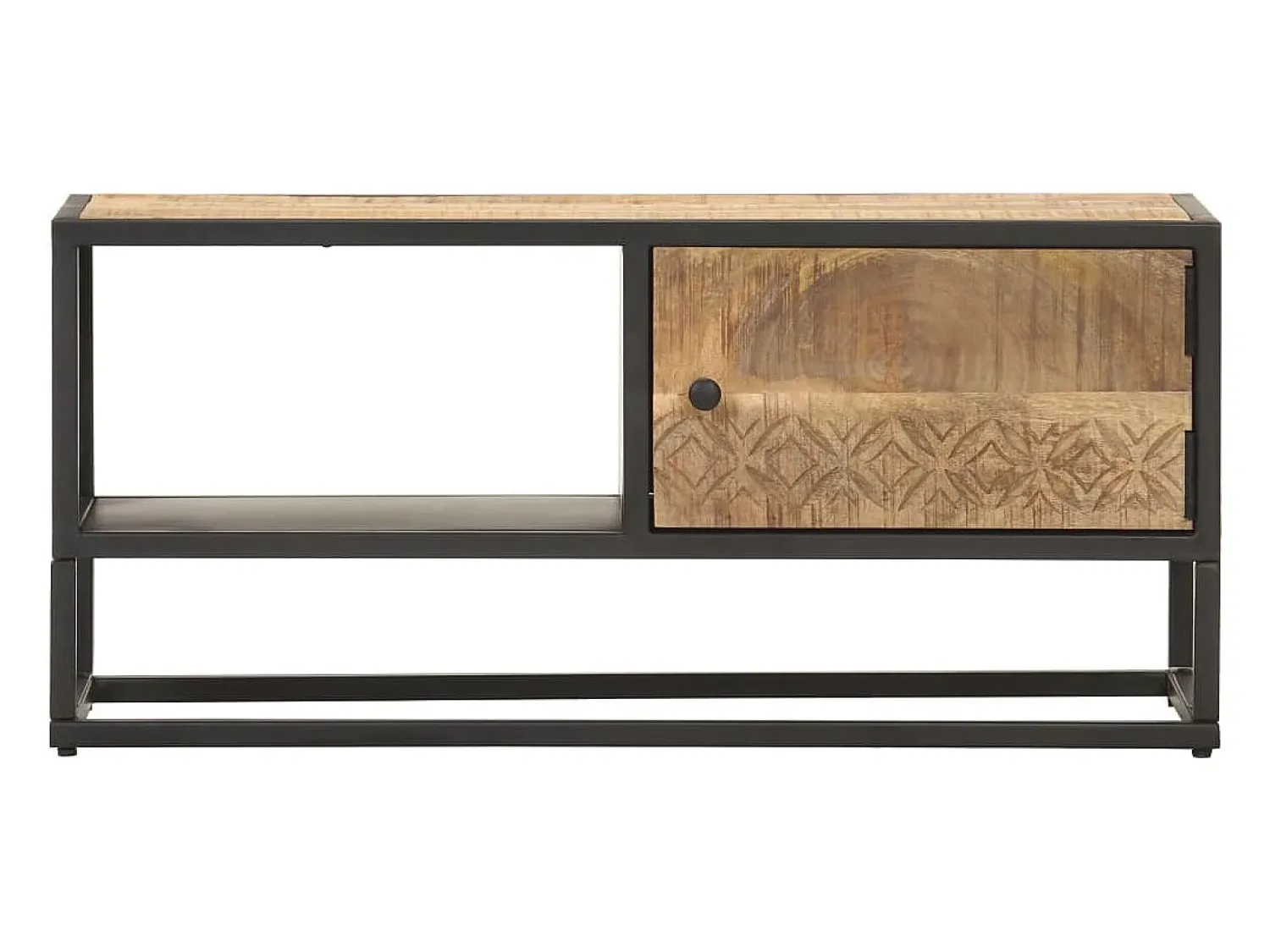 Discount Móvel de TV c/ porta esculpida 90x30x40 cm mangueira áspera PT486961 Castanho