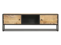 Móvel De Tv* Móvel de TV c/ porta esculpida 130x30x40 cm mangueira áspera PT191938 Castanho