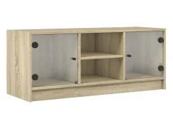 Móvel De Tv|vidaxl Móvel de TV c/ portas de vidro 102x37x42 cm carvalho sonoma Castanho