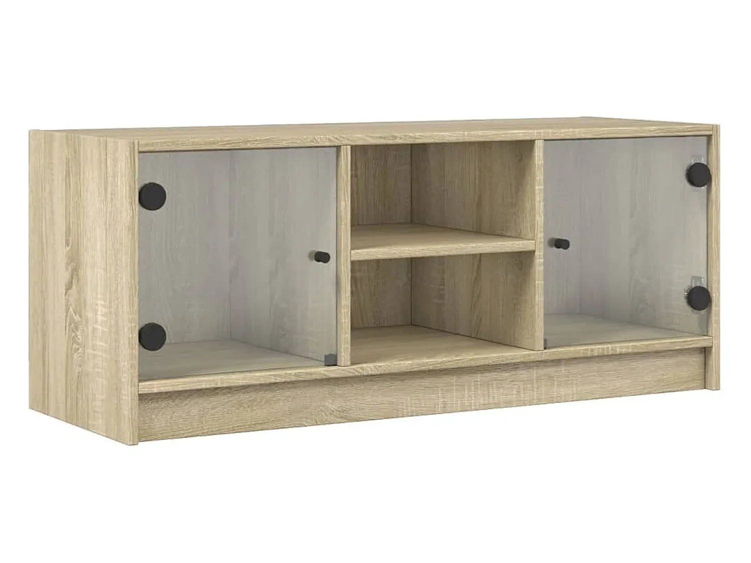 Móvel De Tv|vidaxl Móvel de TV c/ portas de vidro 102x37x42 cm carvalho sonoma Castanho