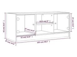 Móvel De Tv|vidaxl Móvel de TV c/ portas de vidro 102x37x42 cm carvalho sonoma Castanho