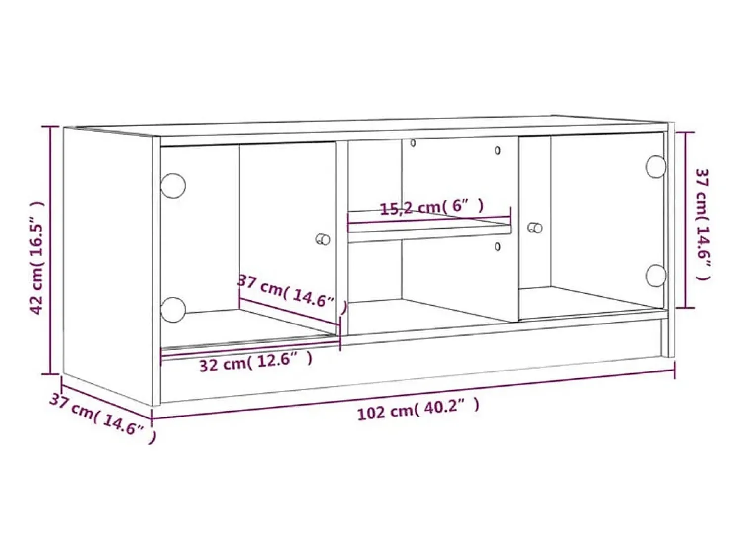 Móvel De Tv|vidaxl Móvel de TV c/ portas de vidro 102x37x42 cm carvalho sonoma Castanho