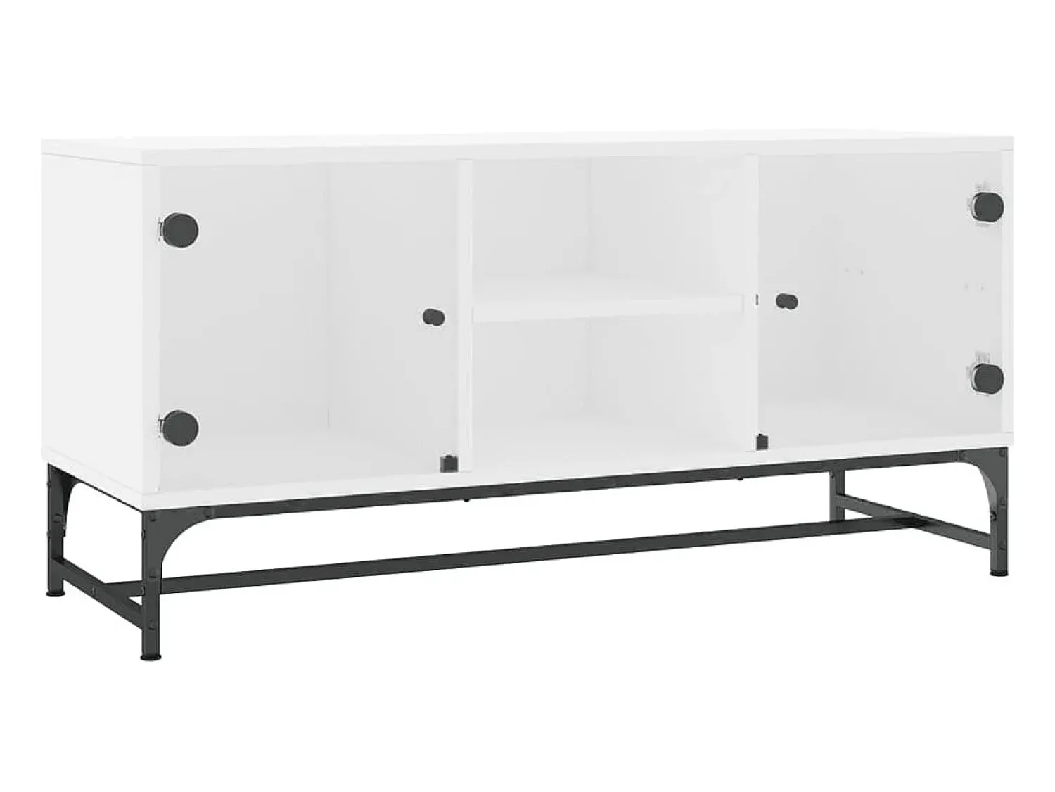 Outlet Móvel de TV c/ portas de vidro 102x37x50 cm PT301831 Branco
