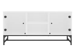 Outlet Móvel de TV c/ portas de vidro 102x37x50 cm PT301831 Branco