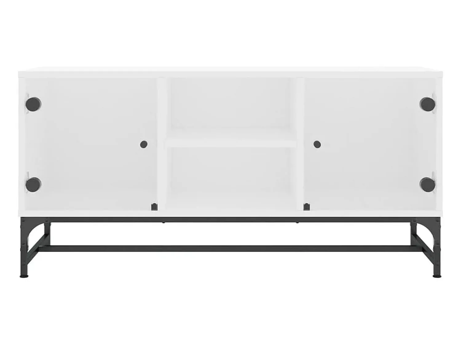 Outlet Móvel de TV c/ portas de vidro 102x37x50 cm PT301831 Branco