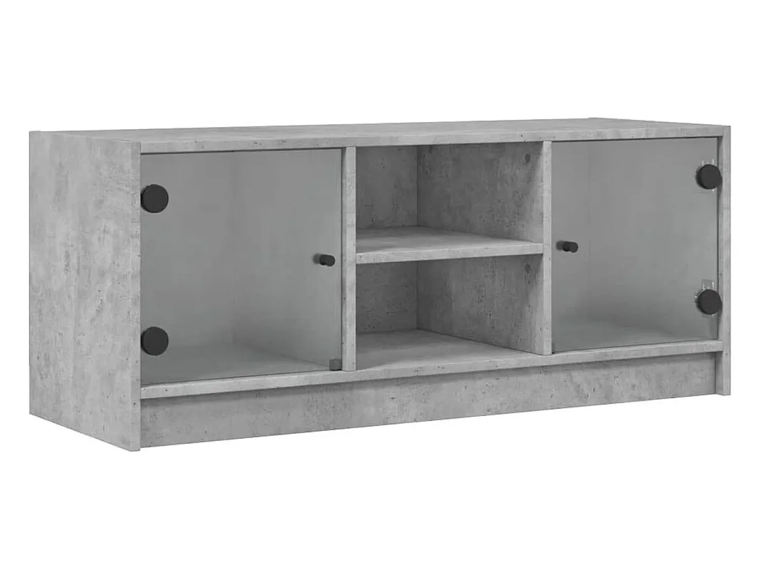 Móvel de TV c/ portas de vidro 102x37x42 cm cinza cimento PT166584^ Móvel De Tv