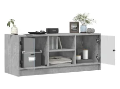 Móvel de TV c/ portas de vidro 102x37x42 cm cinza cimento PT166584^ Móvel De Tv