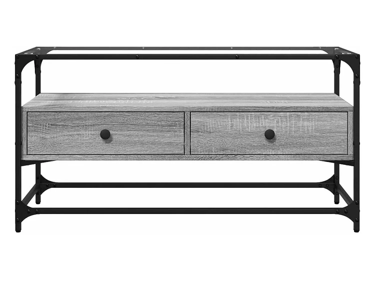 Móvel De Tv*vidaxl Móvel de TV c/ tampo de vidro derivados madeira sonoma Cinzento