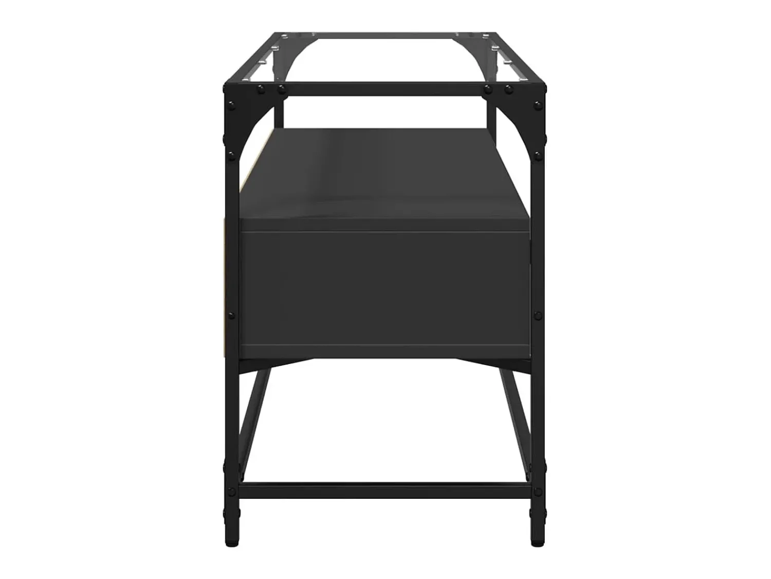 Móvel De Tv* Móvel de TV c/ tampo vidro 98x35x51 cm derivados madeira PT909392 Preto