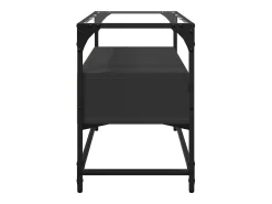 Discount vidaxl Móvel de TV c/ tampo vidro 80x35x51 cm derivados madeira Preto