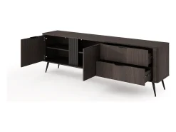 Sale Móvel de TV, carvalho Dunin combinado com preto, 195,2 x 30 x 38 cm Castanho