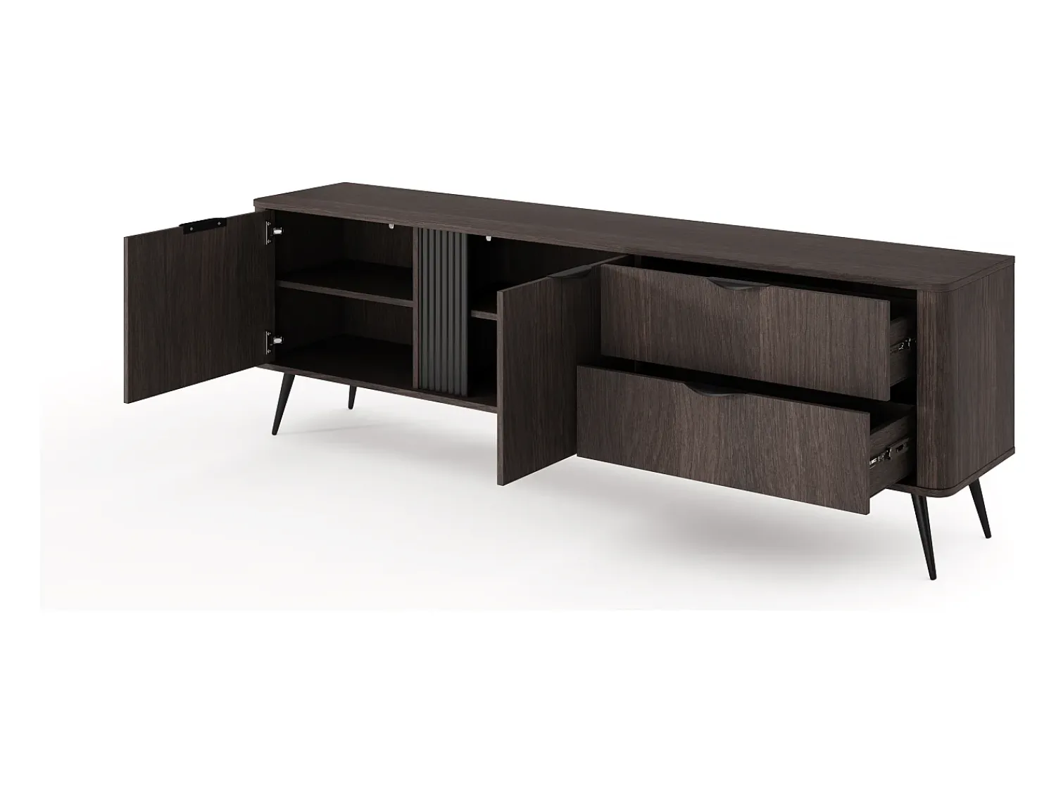 Sale Móvel de TV, carvalho Dunin combinado com preto, 195,2 x 30 x 38 cm Castanho