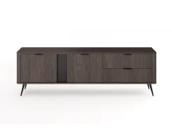 Sale Móvel de TV, carvalho Dunin combinado com preto, 195,2 x 30 x 38 cm Castanho
