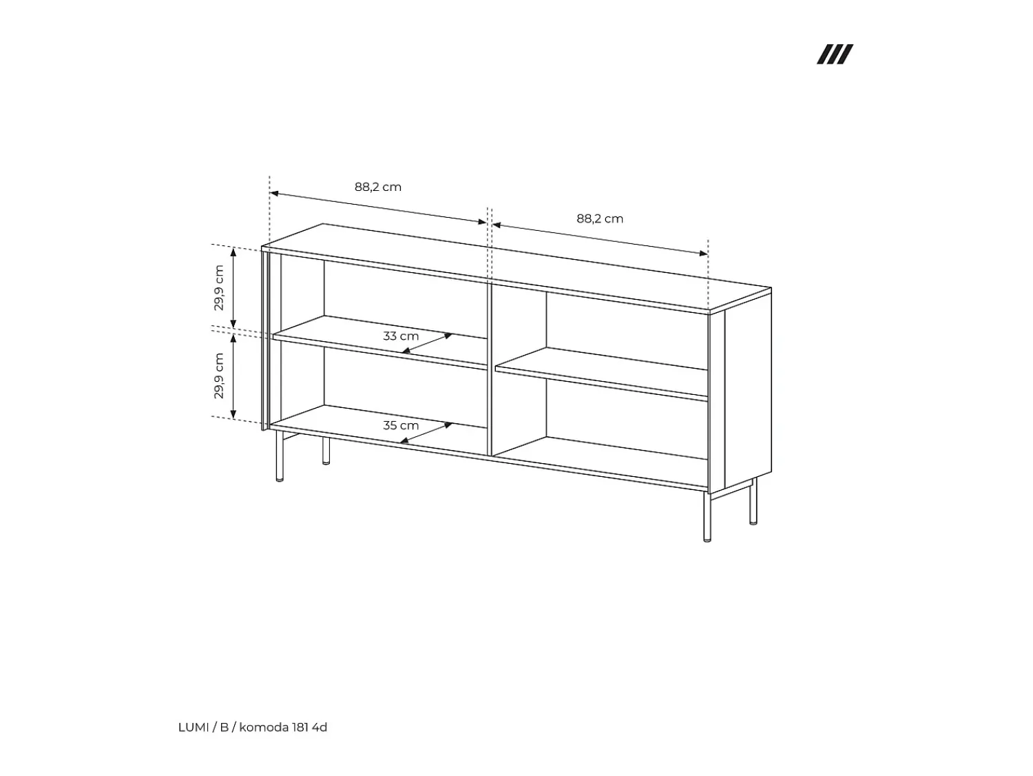 Discount Móvel de TV, carvalho Dunin, 181,3 x 61,6 x 39,3 cm Castanho