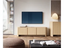 Móvel de TV, Carvalho Vicenza, 168 x 39 x 52 cm | Móvel moderno com cantos arredondados^ Móvel De Tv