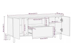 Sale vidaxl Móvel de TV castanho 105x33x46 cm madeira de mangueira maciça Natural claro