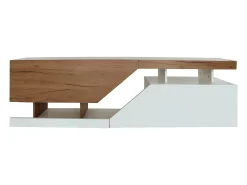 Móvel De Tv|Habitat et jardin Móvel de TV "Ceelias" Branco/Marrom Escuro com Armazenamento Espaçoso e Sistema de Abertura Push to Open - 160 x 35 x 46 cm Natural escuro / Branco