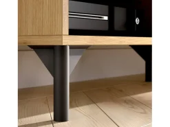 Móvel De Tv*Dmora Móvel de TV Cengalo, Aparador baixo da sala, Aparador da sala para televisão, 164x39h49 cm, Carvalho Notado e Antracite Castanho