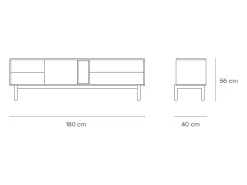 Móvel De Tv*Teulat Móvel de TV 180x40 cm Cinza antracite
