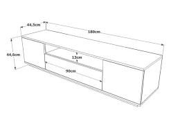 Concept-Usine Móvel de TV Cinza e Madeira 180 cm TYRO Estilo Contemporâneo com Arrumação - Pinho Atlântico e Antracite^ Móvel De Tv