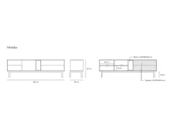 Móvel De Tv|Teulat Móvel de TV cinza pérola 180x40 cm Cinzento claro