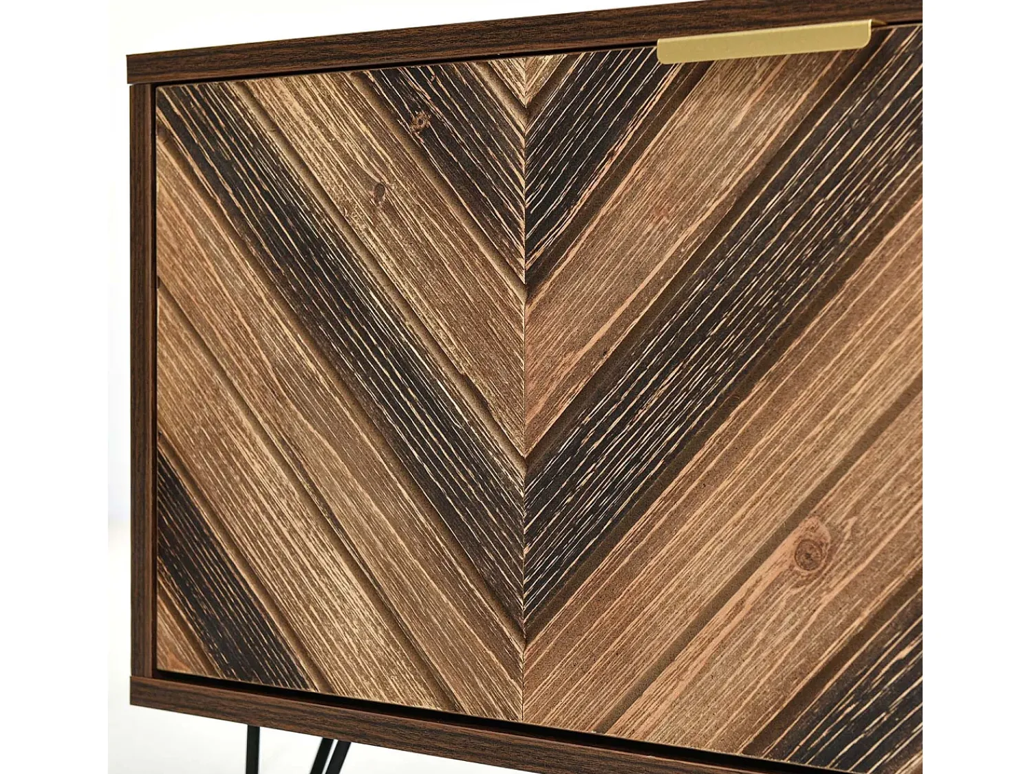 Móvel De Tv*ModernLuxe Móvel de TV 160cm - 2 compartimentos e 2 portas - folheado veio de madeira - painéis de partículas - Marrom Castanho