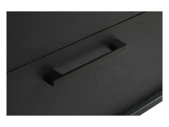 Meublorama Móvel de TV 165cm nas cores preto e carvalho com 2 portas e 1 nicho da coleção LOFT. Pés de metal.^ Móvel De Tv