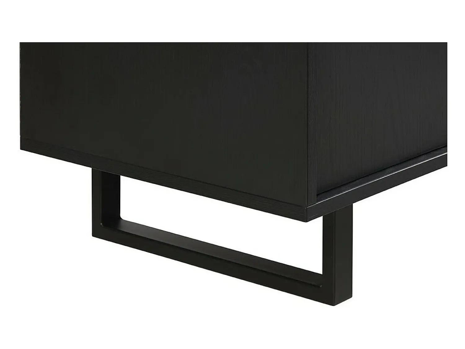 Meublorama Móvel de TV 165cm nas cores preto e carvalho com 2 portas e 1 nicho da coleção LOFT. Pés de metal.^ Móvel De Tv