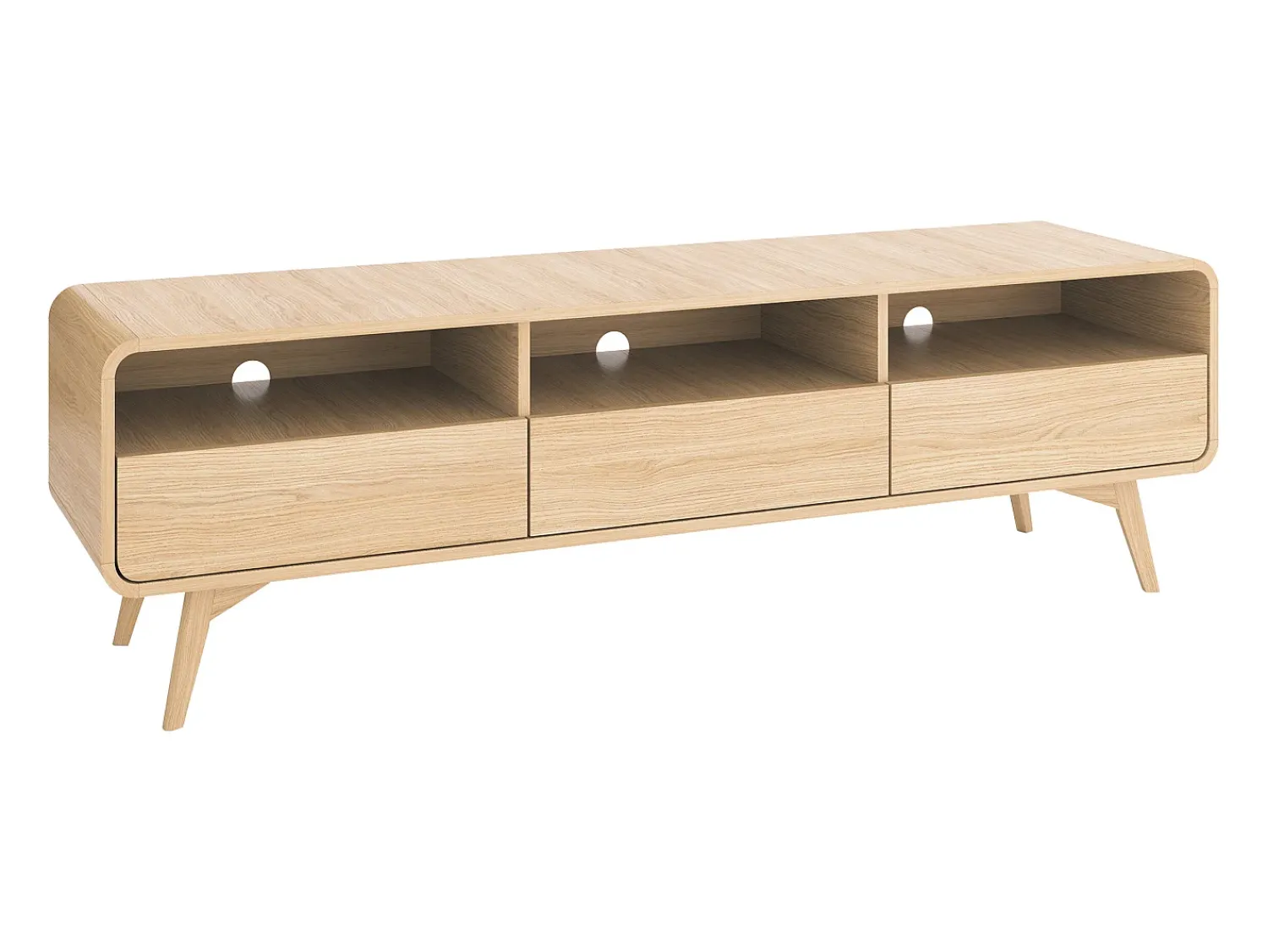 Móvel De Tv*Vente-unique Móvel de TV com 3 gavetas e 3 nichos - Natural - JALEMO Natural claro