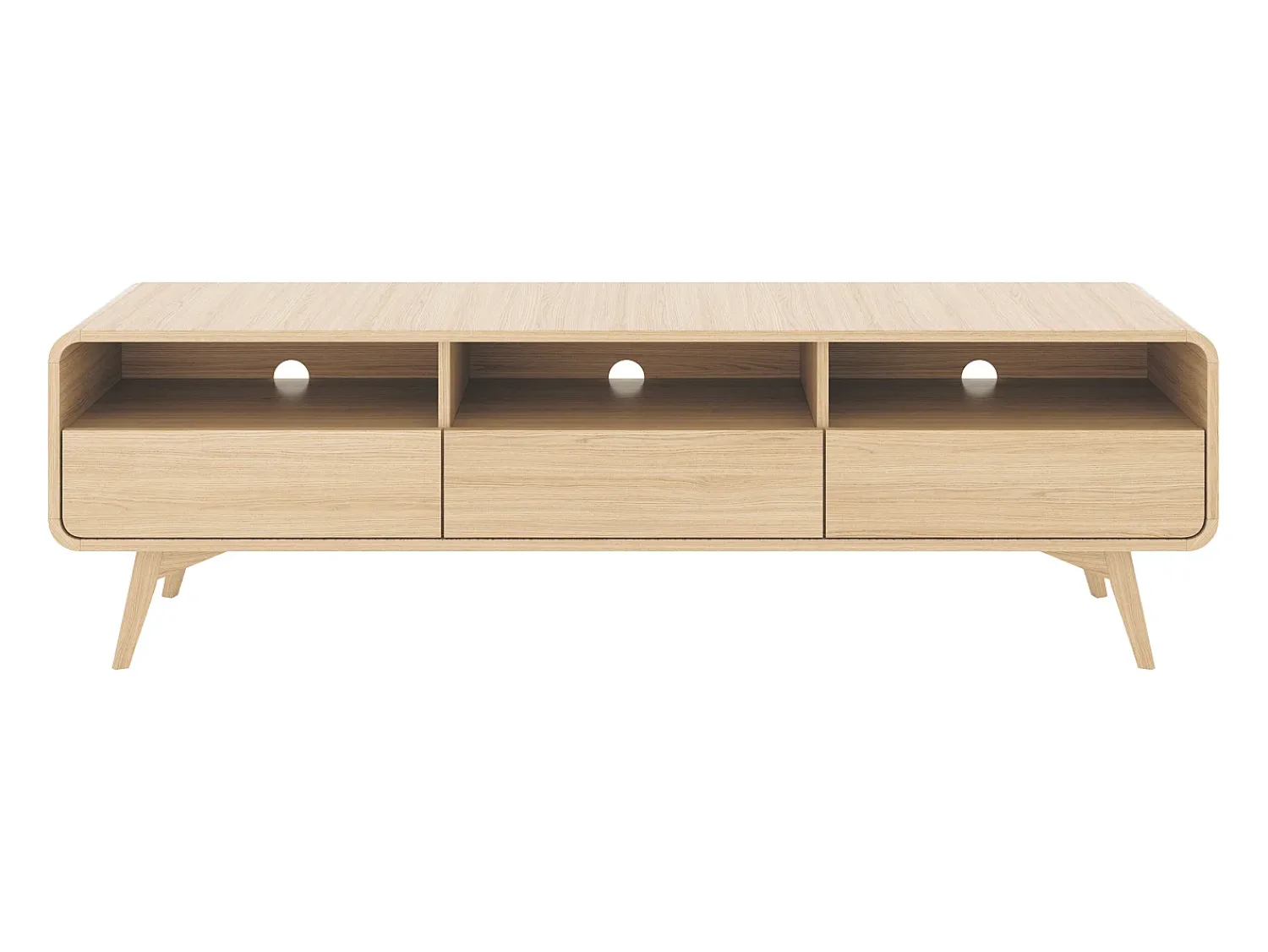 Móvel De Tv*Vente-unique Móvel de TV com 3 gavetas e 3 nichos - Natural - JALEMO Natural claro