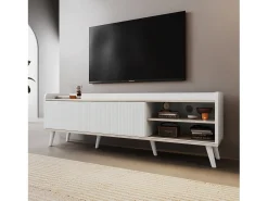 Best Merax Móvel de TV com 2 gavetas e 2 portas de correr - estilo moderno - aglomerado - Branco