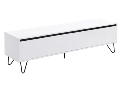 Móvel De Tv*Vente-unique Móvel de TV com 2 gavetas em MDF e aço e preto - ABUJA Branco