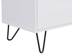 Móvel De Tv*Vente-unique Móvel de TV com 2 gavetas em MDF e aço e preto - ABUJA Branco