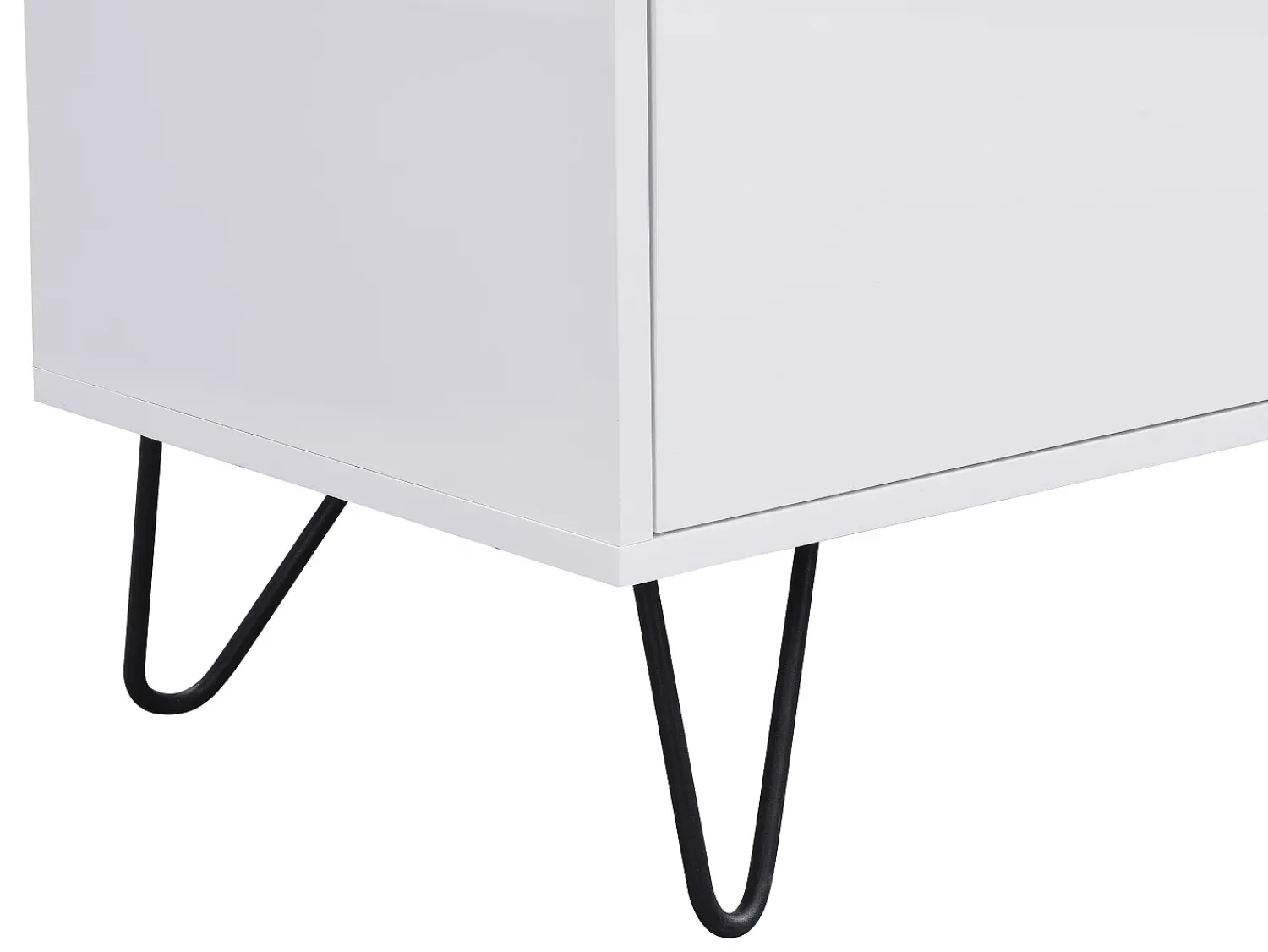 Móvel De Tv*Vente-unique Móvel de TV com 2 gavetas em MDF e aço e preto - ABUJA Branco