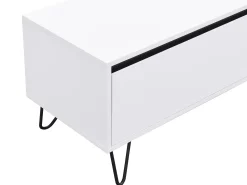Móvel De Tv*Vente-unique Móvel de TV com 2 gavetas em MDF e aço e preto - ABUJA Branco