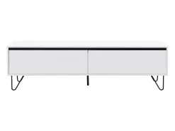 Móvel De Tv*Vente-unique Móvel de TV com 2 gavetas em MDF e aço e preto - ABUJA Branco