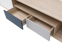 Discount Vente-unique Móvel de TV com 1 porta, 2 gavetas e 1 nicho multicolor - FILUTIA Natural claro / Multicor