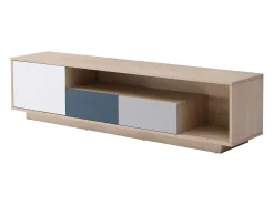 Discount Vente-unique Móvel de TV com 1 porta, 2 gavetas e 1 nicho multicolor - FILUTIA Natural claro / Multicor