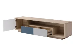 Discount Vente-unique Móvel de TV com 1 porta, 2 gavetas e 1 nicho multicolor - FILUTIA Natural claro / Multicor