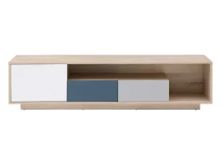 Discount Vente-unique Móvel de TV com 1 porta, 2 gavetas e 1 nicho multicolor - FILUTIA Natural claro / Multicor