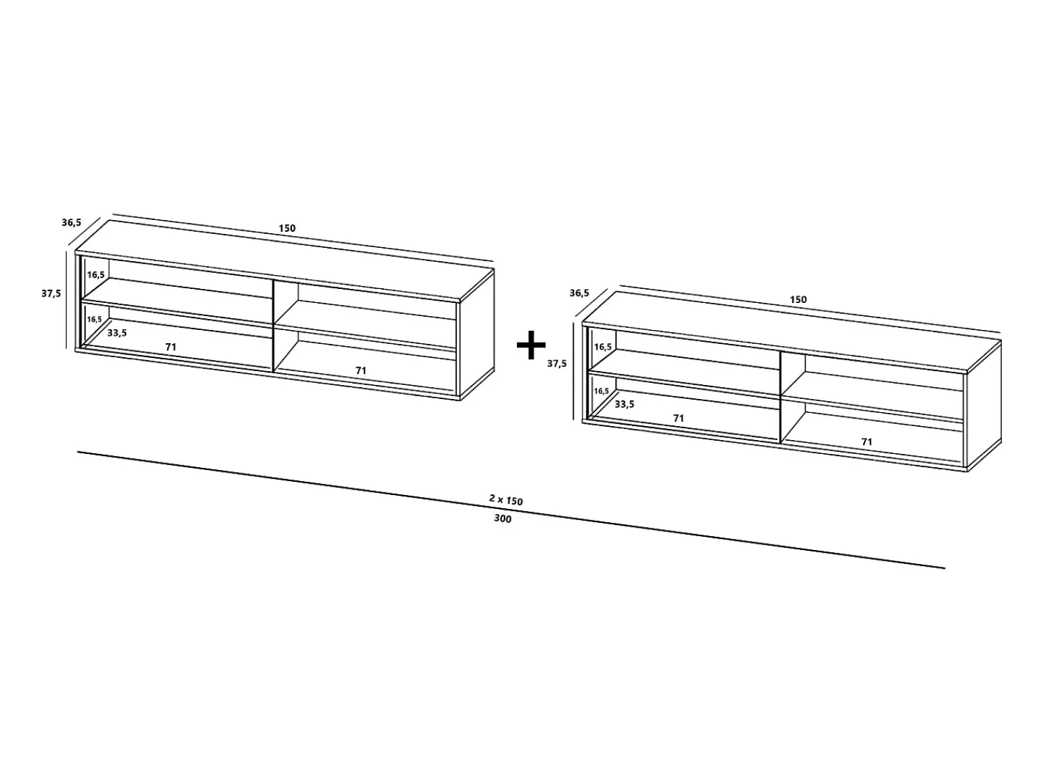 Móvel De Tv| Móvel de TV com 8 portas – Corpo -marinho mate, frentes ranhuradas -marinho mate – 300 cm Azul