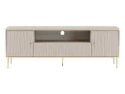 Vente-unique Móvel de TV com 2 portas, 1 gaveta e 1 nicho em MDF e aço - Bege e dourado - SINEAD^ Móvel De Tv