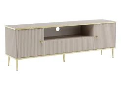 Vente-unique Móvel de TV com 2 portas, 1 gaveta e 1 nicho em MDF e aço - Bege e dourado - SINEAD^ Móvel De Tv