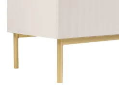 Discount Vente-unique Móvel de TV com 2 portas, 2 gavetas e 2 nichos em MDF e aço e dourado - EVILANA Bege