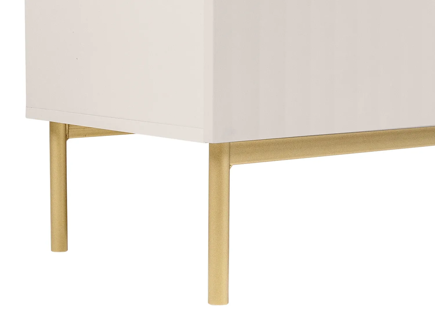Discount Vente-unique Móvel de TV com 2 portas, 2 gavetas e 2 nichos em MDF e aço e dourado - EVILANA Bege