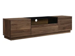 Móvel De Tv|Vente-unique Móvel de TV com 2 portas, 1 gaveta e 1 nicho - Castanho escuro e Preto - CEMILINA Preto / Natural escuro