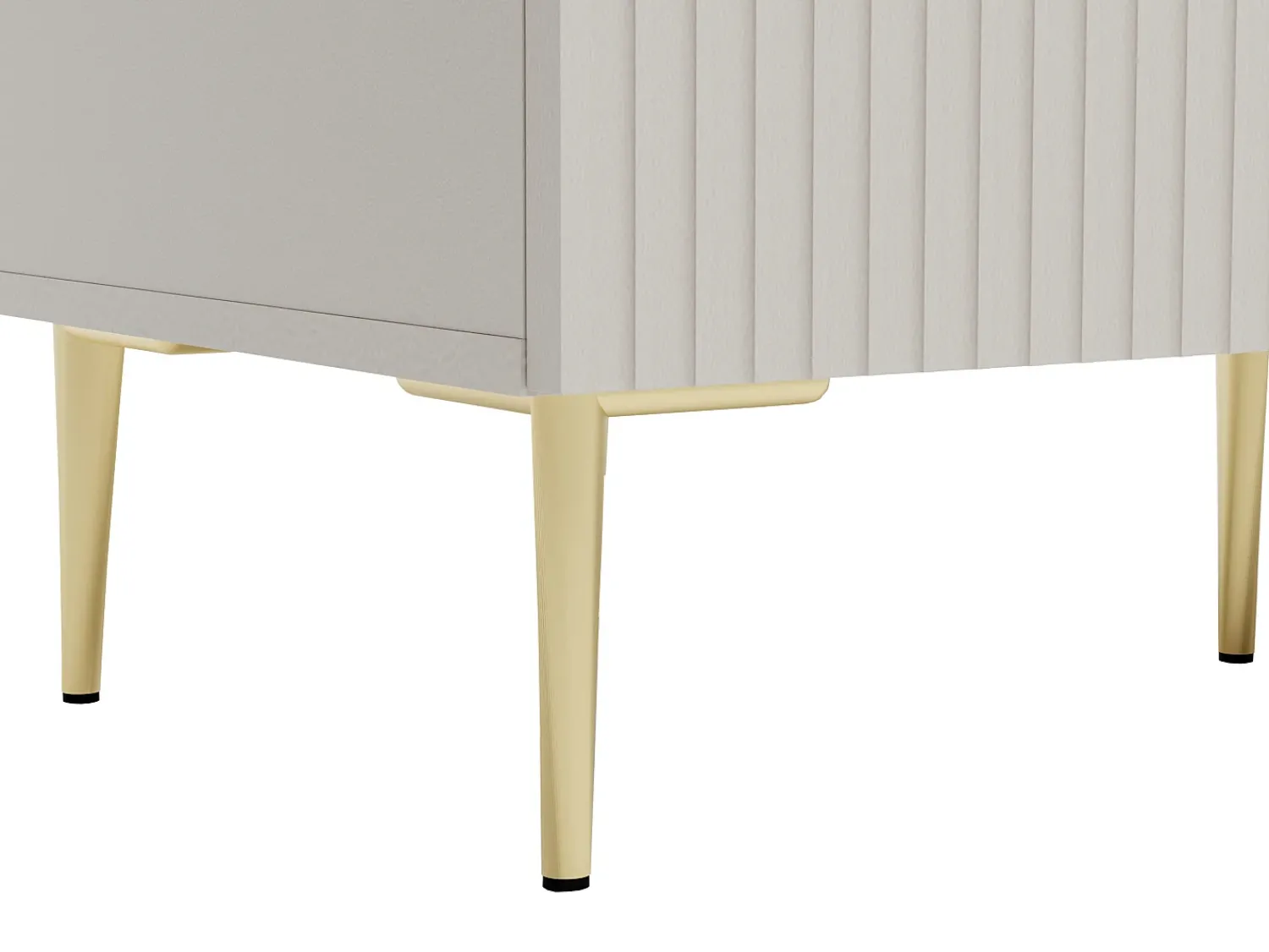 Vente-unique Móvel de TV com 2 portas, 2 gavetas e 2 nichos MDF e aço e dourado - YESINIA^ Móvel De Tv