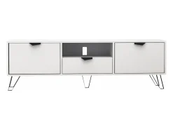 Móvel De Tv|Vente-unique Móvel de TV com 2 portas, 1 gaveta e 1 nicho e preto - CARDELIA Branco