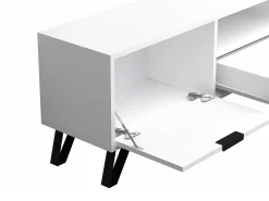 Móvel De Tv|Vente-unique Móvel de TV com 2 portas, 1 gaveta e 1 nicho e preto - CARDELIA Branco