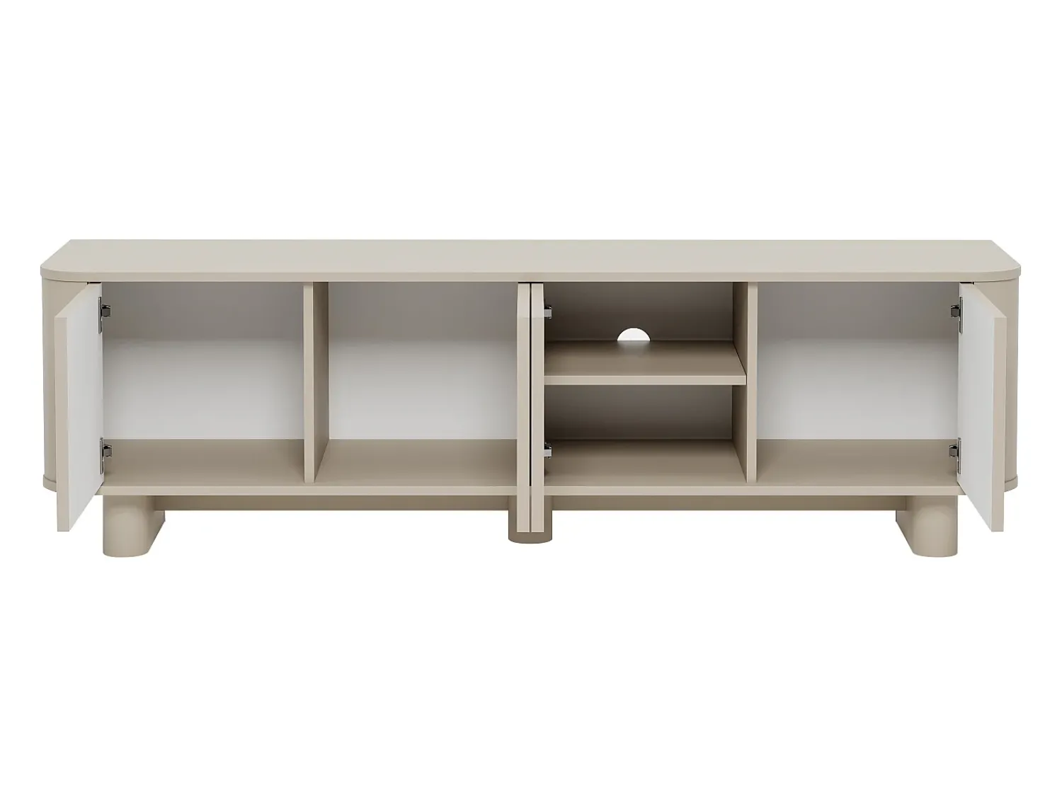 Clearance Vente-unique Móvel de TV com 4 portas - - BRISTANA Taupe